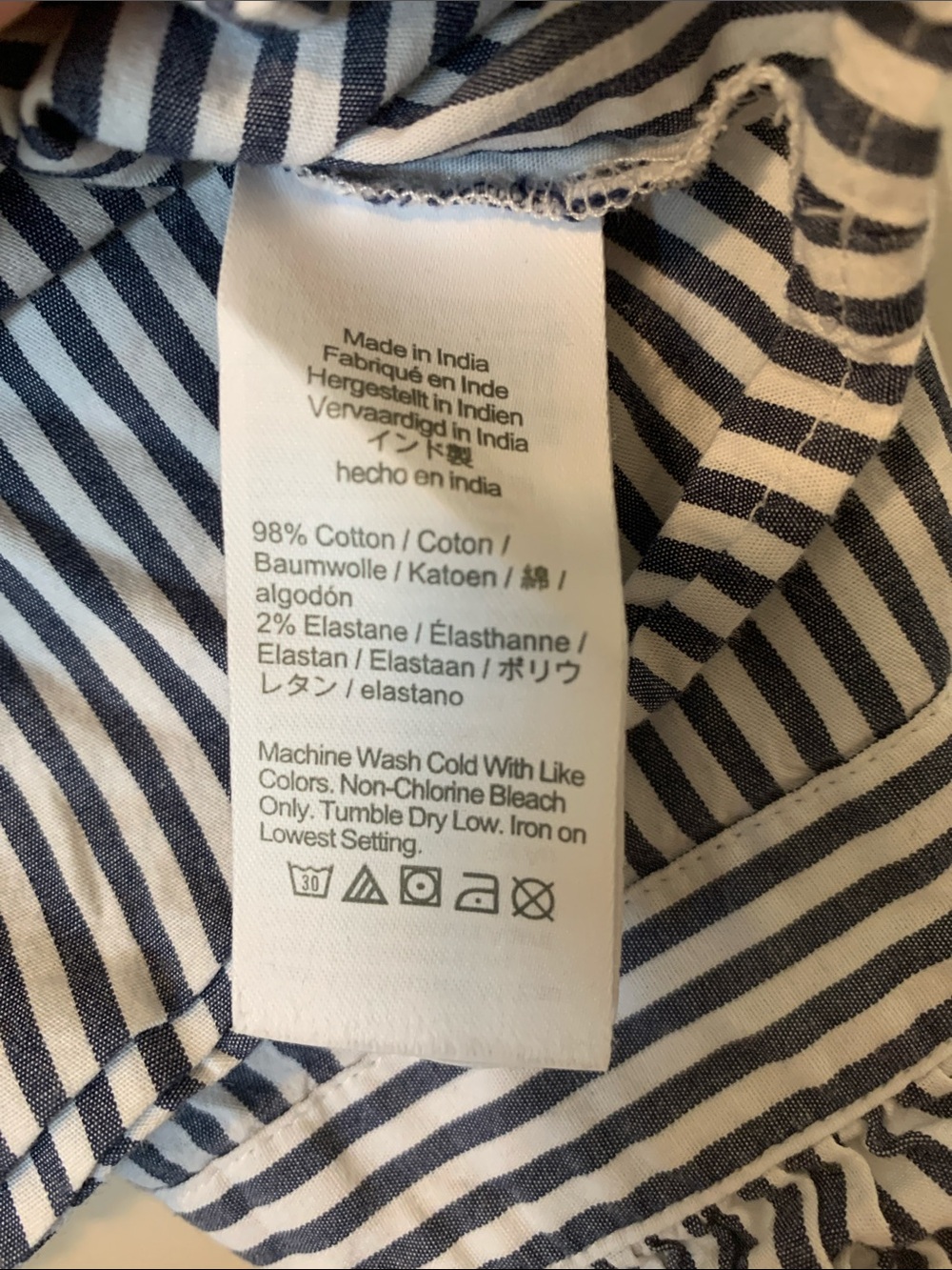 Jcrew Factory Women’s Striped Ruffle neck Button Up Shirt XL - Picture 8 of 8